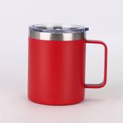 Red 12oz insulated coffee mug with handle