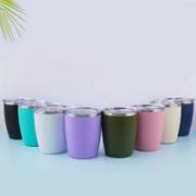 Eight available colours of compact insulated tumblers