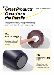 Push-seal lid and square non-slip base details