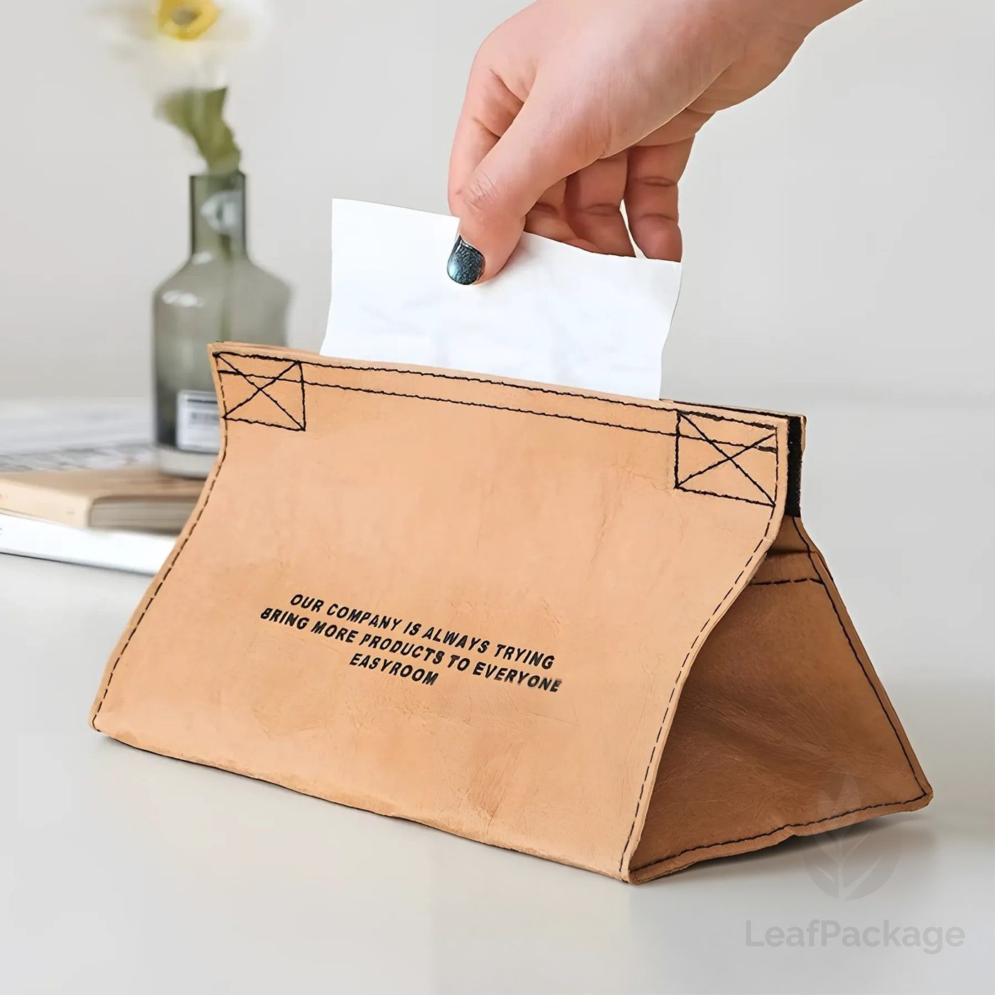 Custom Kraft Paper Tissue Box image 1