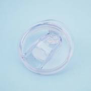 Clear sliding drinking lid viewed from above