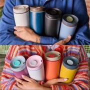 Colour range of 12oz and 20oz leakproof insulated coffee tumblers