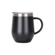 Black 12oz egg-shaped insulated coffee mug