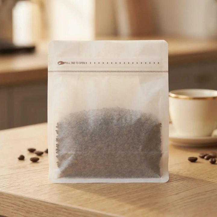 Ready-to-Ship Blank Tissue Paper Transparent Coffee Bags – Valve & Zipper Options