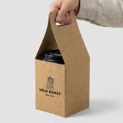 Custom Kraft Single Cup Carrier with Handle image 3
