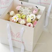 Custom Flower Bouquet Tote Bags with Ribbon Handles image 3