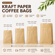 Ready-to-Ship Blank Kraft Coffee Bags – Valve & Zipper Options image 2