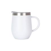 White 12oz egg-shaped insulated coffee mug