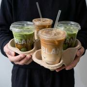 Small Batch Tearable Molded Pulp 4 Cup Holder image 3