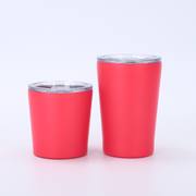 Red 8oz and 12oz insulated coffee tumblers