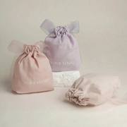 Custom Colored Cotton Jewelry Pouch with Square Bottom image 3