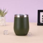 Green 12oz egg-shaped insulated tumbler