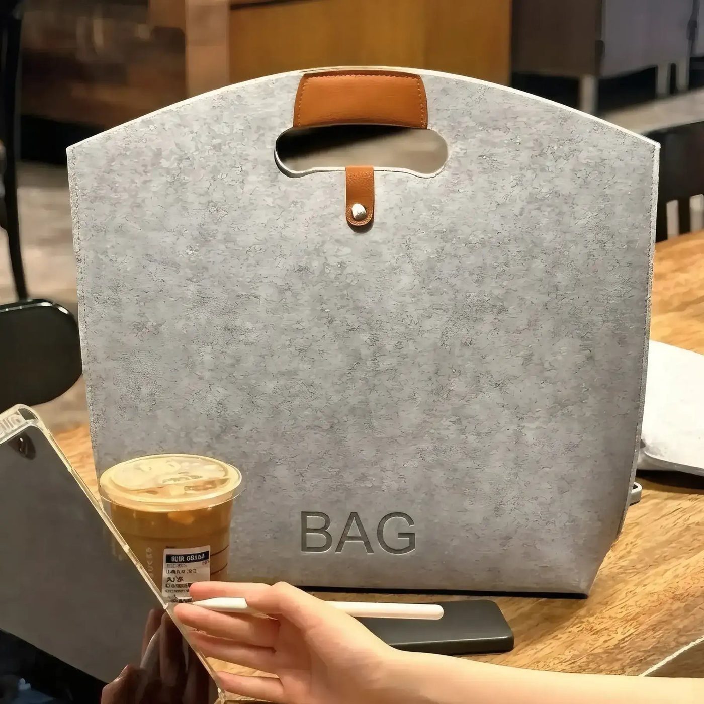 Custom Die-Cut Handle Felt Bag image 1