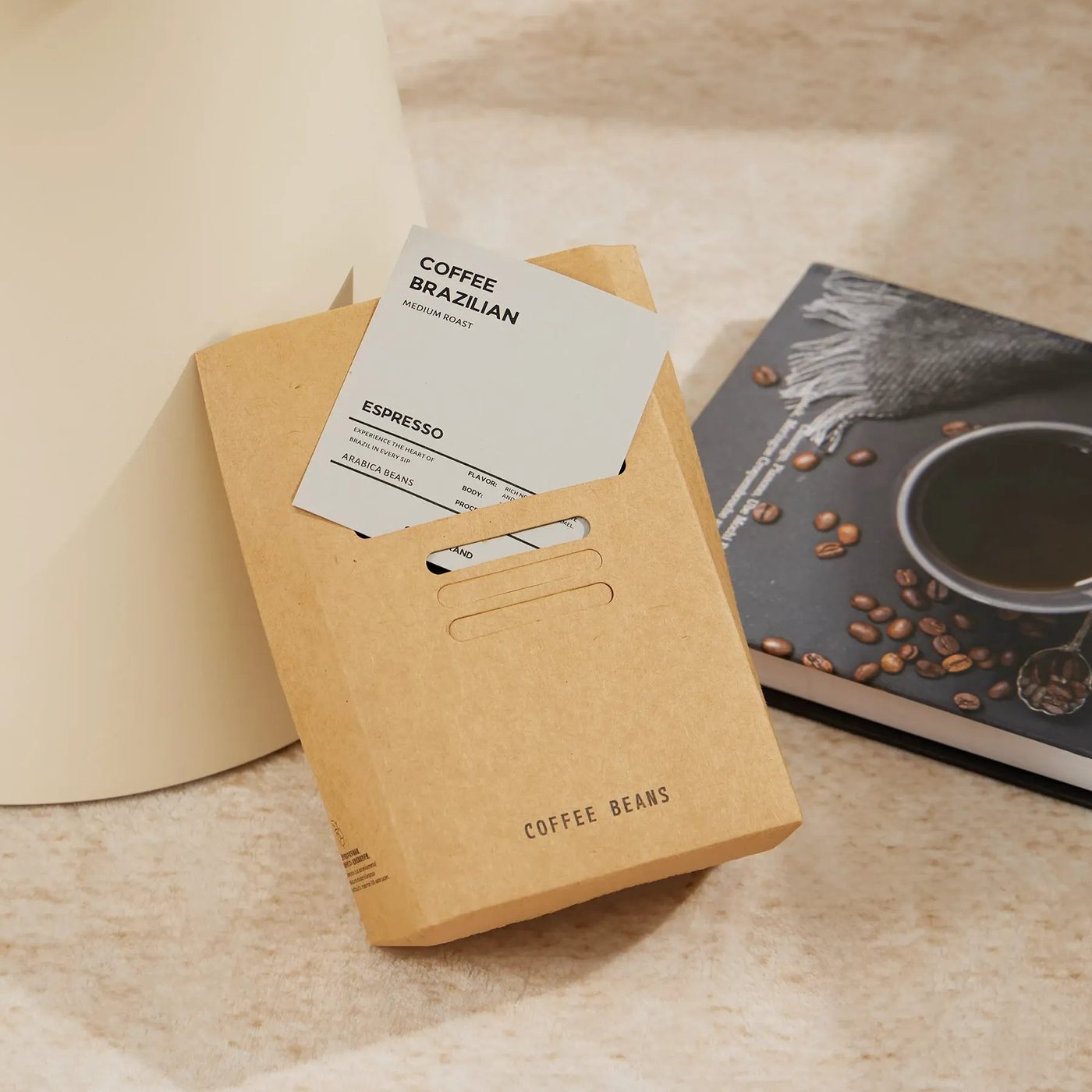 Custom Tear-Off Coffee Boxes with Insert Card Design image 1