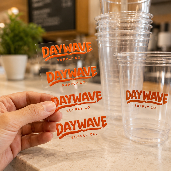 Custom UV DTF 3D Transfer Stickers for Glass and Hard Surfaces