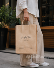 Custom Kraft Paper Takeout Bags with Handles image 4