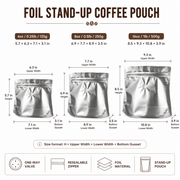 Ready-to-Ship Foil Stand Up Pouch Blank Coffee Bags – Valve & Zipper Options image 2