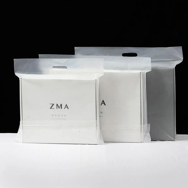 Ready to Ship Blank Matte Clear Handle Mailing Bags