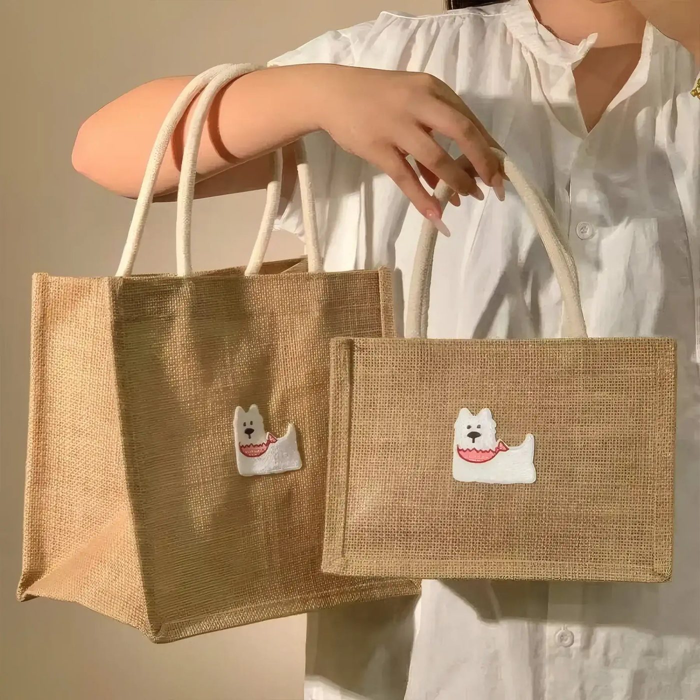 Custom Jute Tote Bags image 1