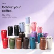 CM-10 12oz and 16oz coffee tumblers in assorted colours