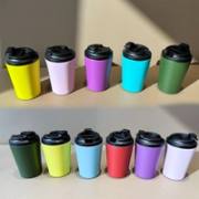 Two colour arrangements of 8oz and 12oz coffee tumblers