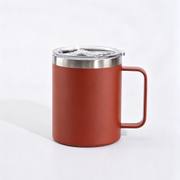 Rust red 12oz insulated coffee mug with handle