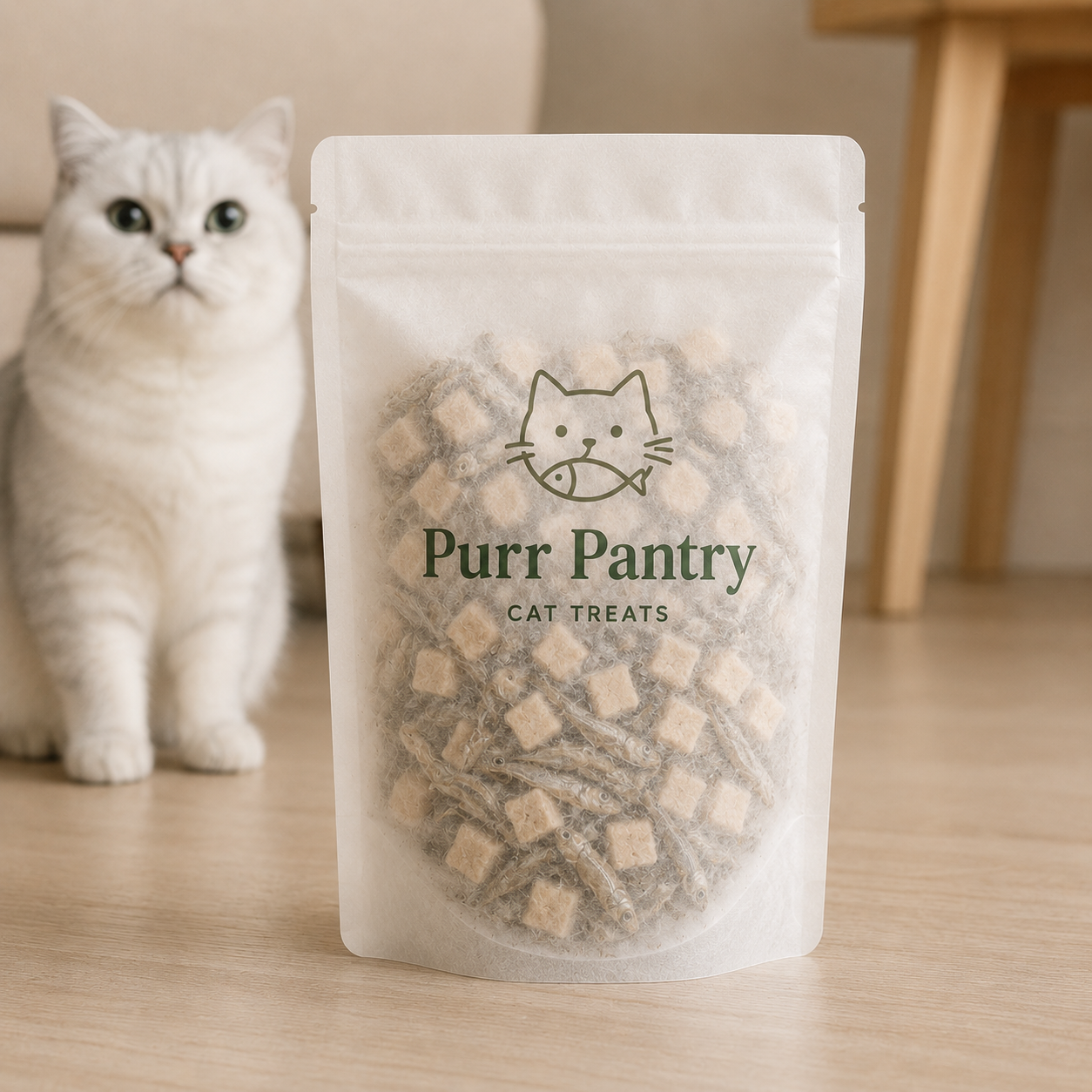 Custom Tissue Paper Pet Treat Pouches for Dog and Cat Snacks image 1
