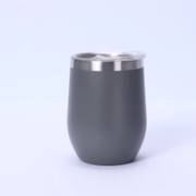 Grey 12oz egg-shaped insulated tumbler