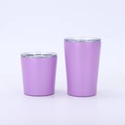 Purple 8oz and 12oz insulated coffee tumblers