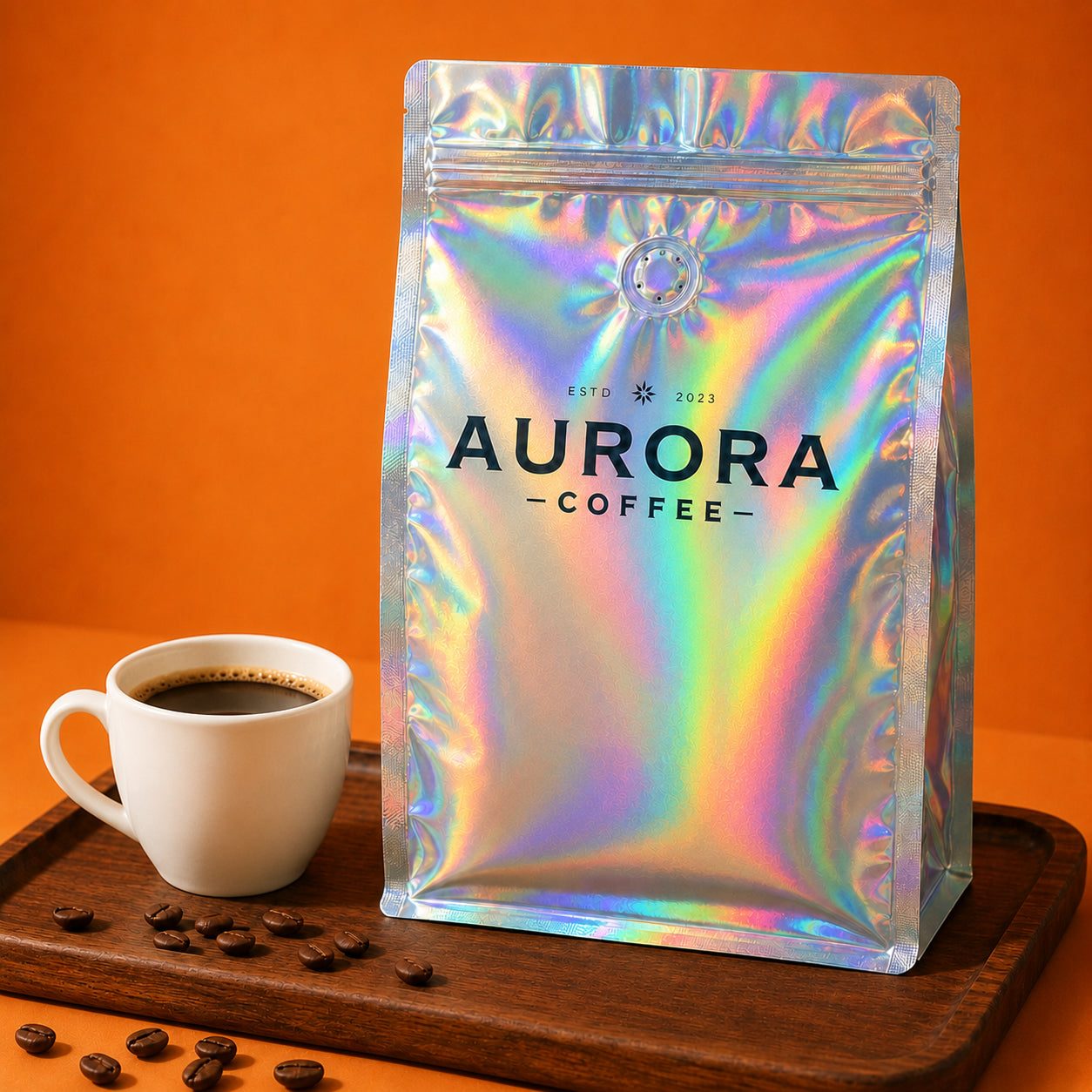 Custom Holographic Coffee Bags with Valve image 1