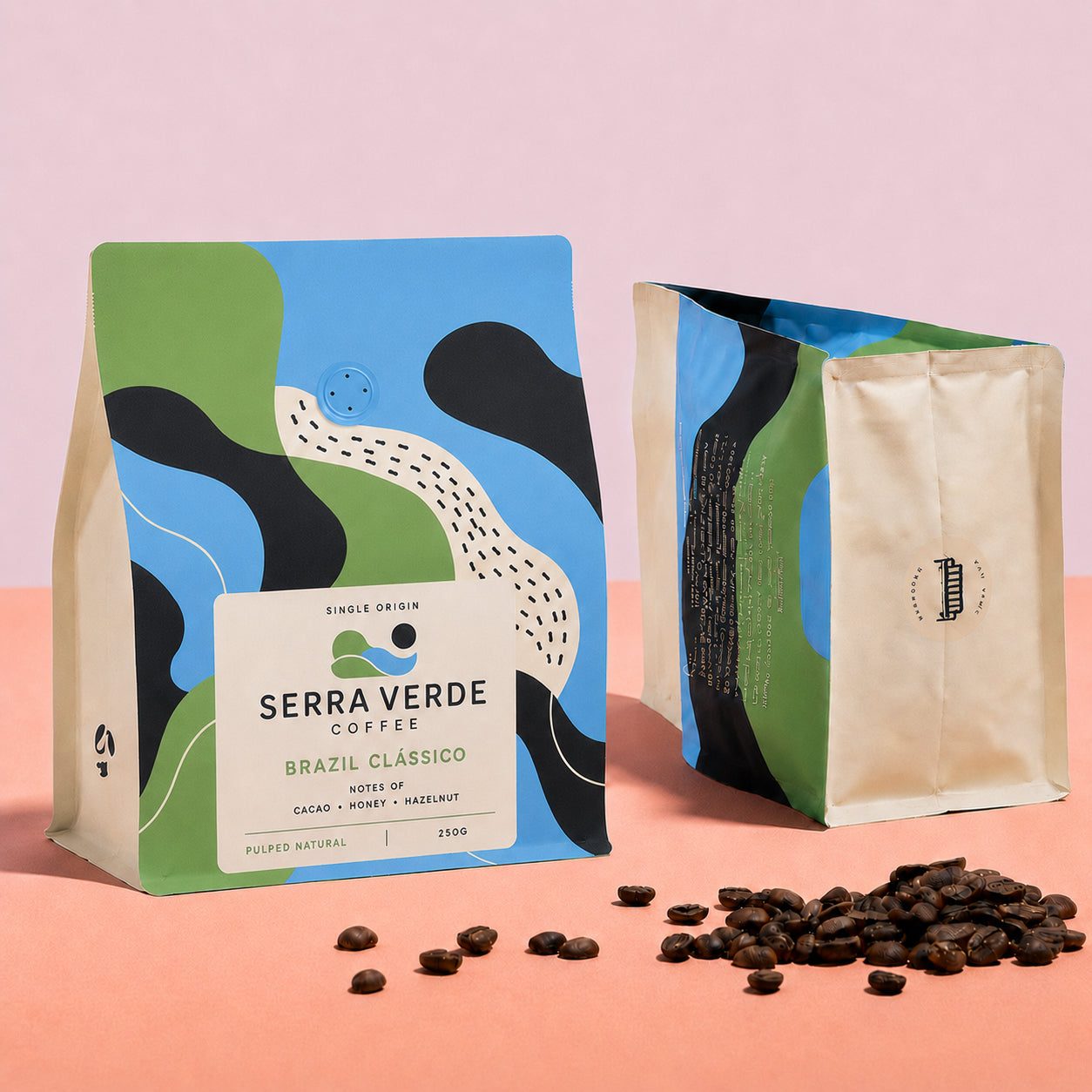 Custom Zipper Flat Bottom Coffee Bag image 1