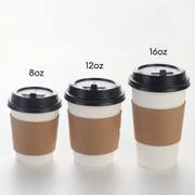 Wholesale Single Wall Disposable Paper Cups With Sleeves and Lid image 5