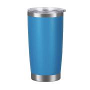 Blue 20oz powder-coated stainless steel car tumbler