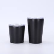 Black 8oz and 12oz insulated coffee tumblers