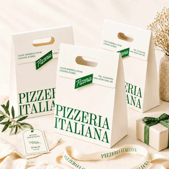 Custom Handleless Paper Gift Bags with Die-Cut Handle