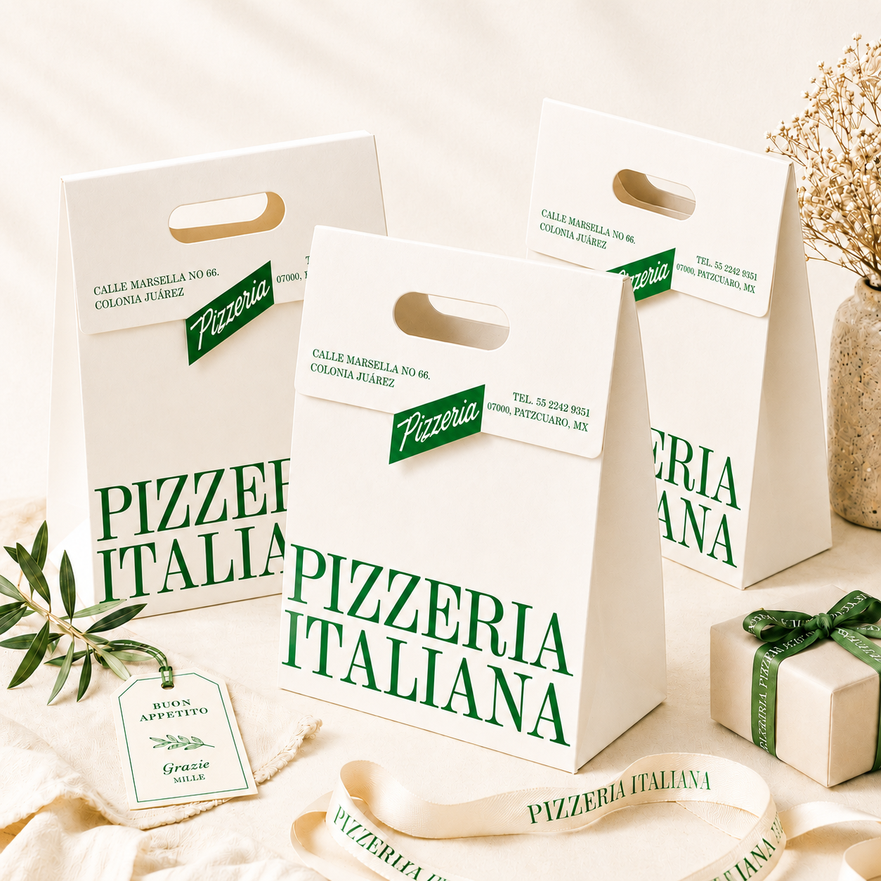 Custom Handleless Paper Gift Bags with Die-Cut Handle image 1