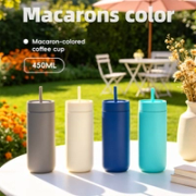 Macaron colour range of 16oz stainless steel tumblers