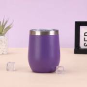 Purple 12oz egg-shaped insulated tumbler