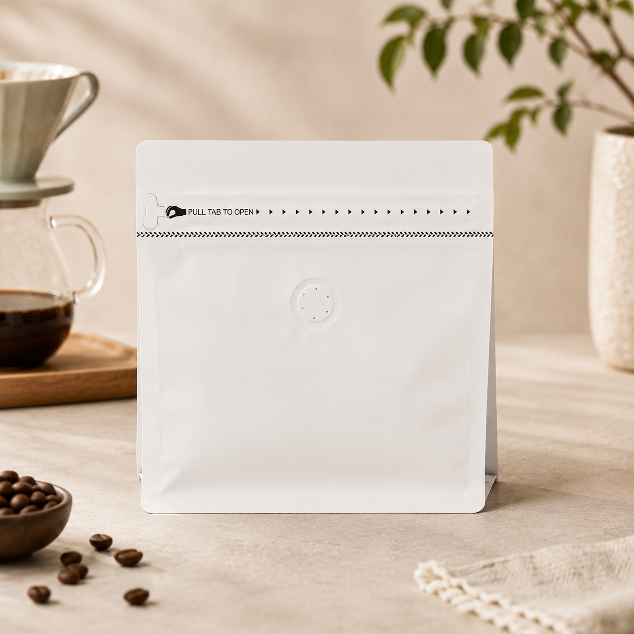 Ready-to-Ship Matte Flat Bottom Blank Coffee Bags – Valve & Zipper Options image 1