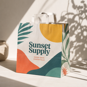 Custom Flat Handle Kraft Paper Shopping Bags with Logo image 6