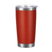 Orange-red 20oz powder-coated stainless steel car tumbler