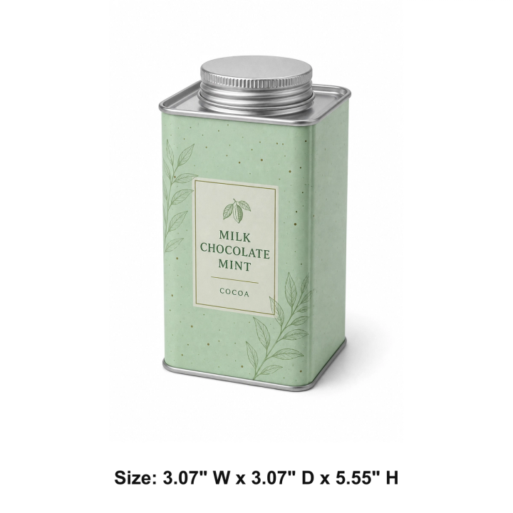 Custom Square Screw Lid Tin Cans for Tea Chocolate and Candy
