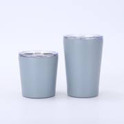 Grey 8oz and 12oz insulated coffee tumblers