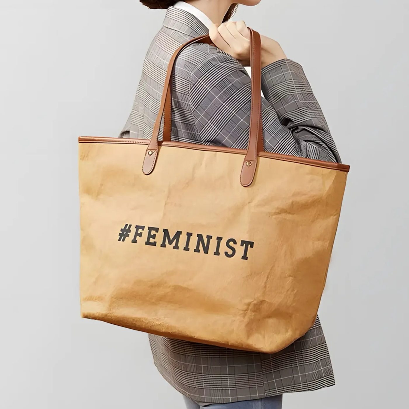 Custom Washable Kraft Paper Tote Bag image 1