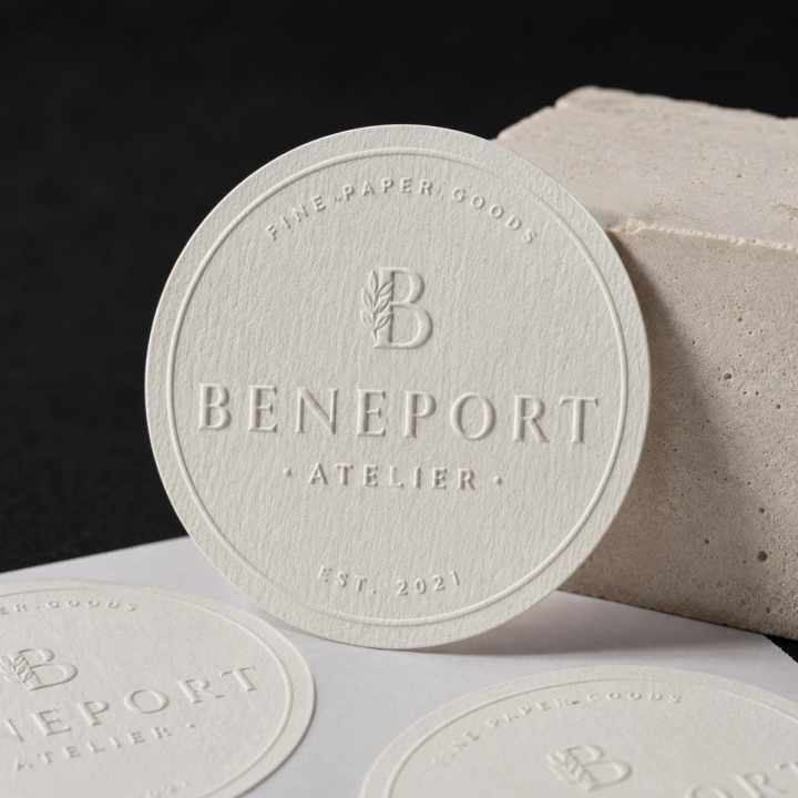Custom Embossed Logo Stickers for Packaging Seals and Product Labels