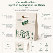 Custom Handleless Paper Gift Bags with Die-Cut Handle image 2