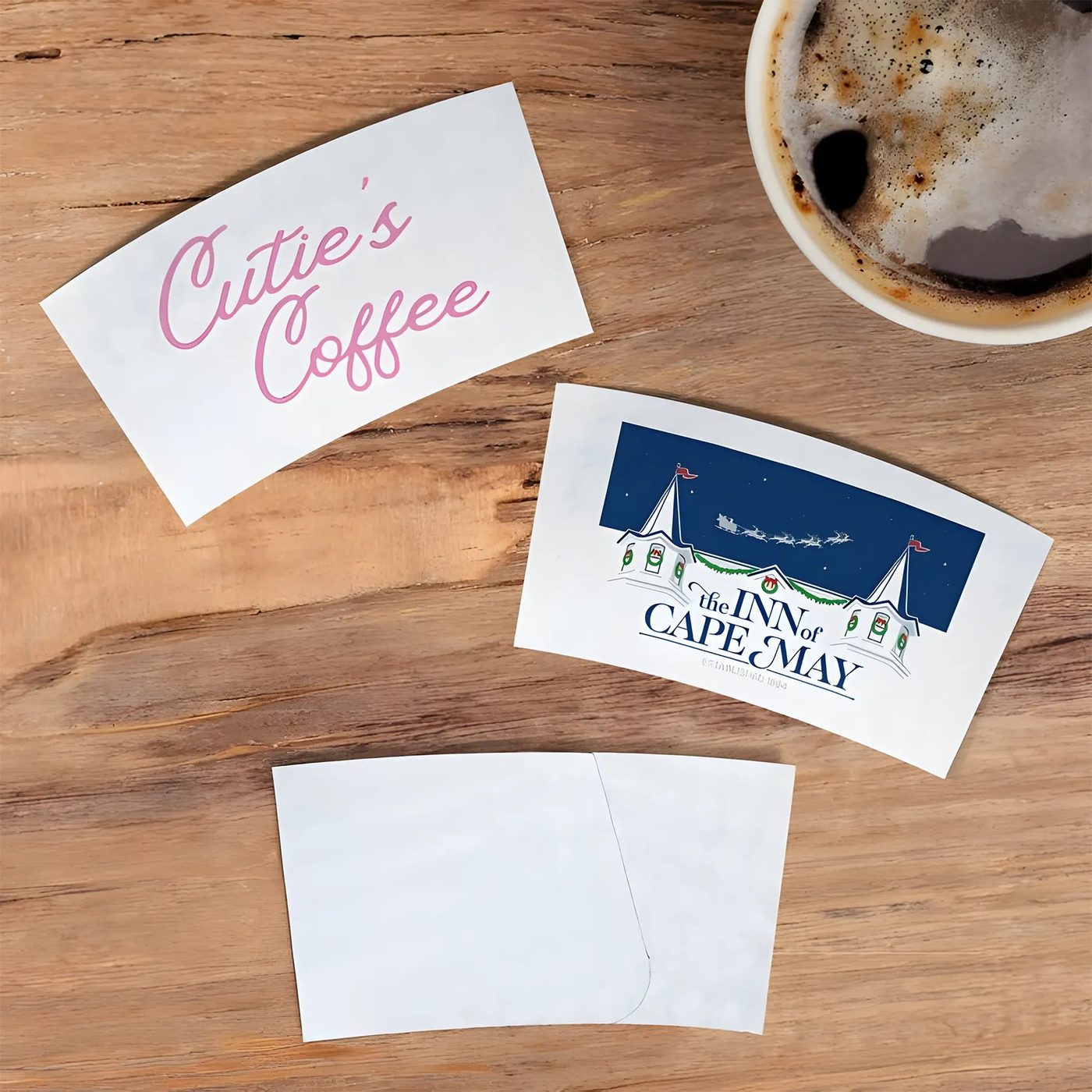 Custom Single-Layer White Cardboard Cup Sleeve image 1