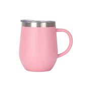 Light pink 12oz egg-shaped insulated coffee mug