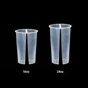 Custom Clear Plastic Twin Share Cups for Cold Drinks image 2