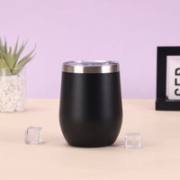 Black 12oz egg-shaped insulated tumbler